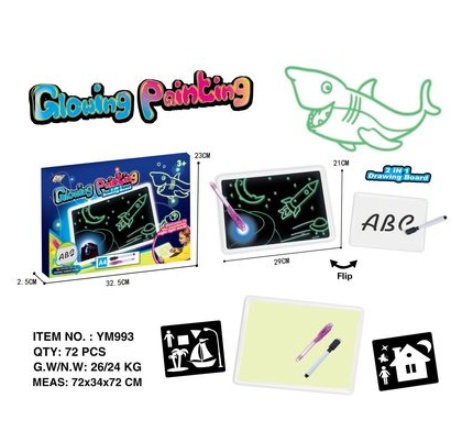 Educational Toy Drawing Pad 3D Magic 8 Light Effects Puzzle Board Sketchpad - Image 9